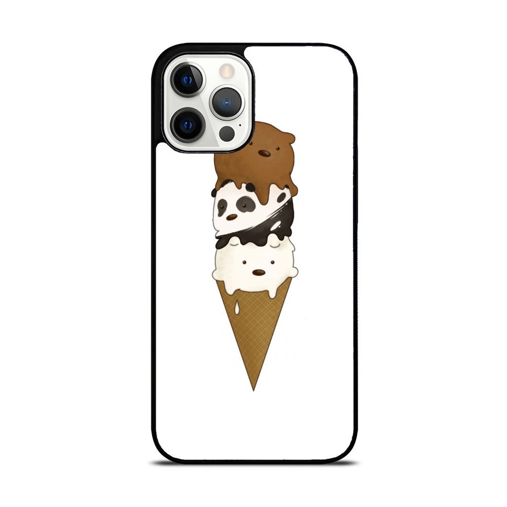 We Bare Bears Grizz Panda and Ice Bear Ice Cream Art iPhone Case